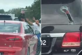The Johor police earlier said the authorities were searching for the owner of a Singapore-registered car who allegedly broke the window of another car on the NSE.