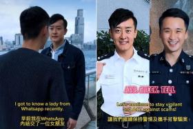 The video was posted on the social media channels of Singapore's and Hong Kong's police forces. 