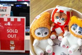 The coveted cat keychain is part of a collaboration between KFC and Mofusand.