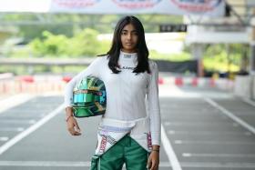 Kareen Kaur, one of the few female karters here, has shown promise at local and regional championships.