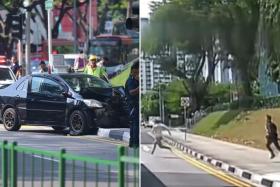 When the police arrived at the scene, a car sped off and then skidded at the junction of Lorong 3 and Lorong 4 Toa Payoh, police added.
