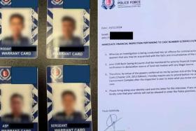 Fake SPF warrant cards and documents were seized by the authorities.