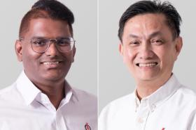 Mr Jagathishwaran Rajo (left) has been appointed chair of Eunos ward, while Mr Kenny Sim will take over Paya Lebar.