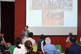 At a talk with residents and business owners of Singapore’s east region, Minister for Sustainability and the Environment Grace Fu showed the participants photos and news footage of recent floods abroad.