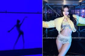 Lisa teased a series of photos and a video of herself executing sensual dance moves (left).