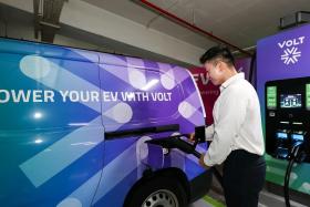 On Nov 4, the first of a new batch of public fast chargers was unveiled at the basement carpark of Woodlands Civic Centre.