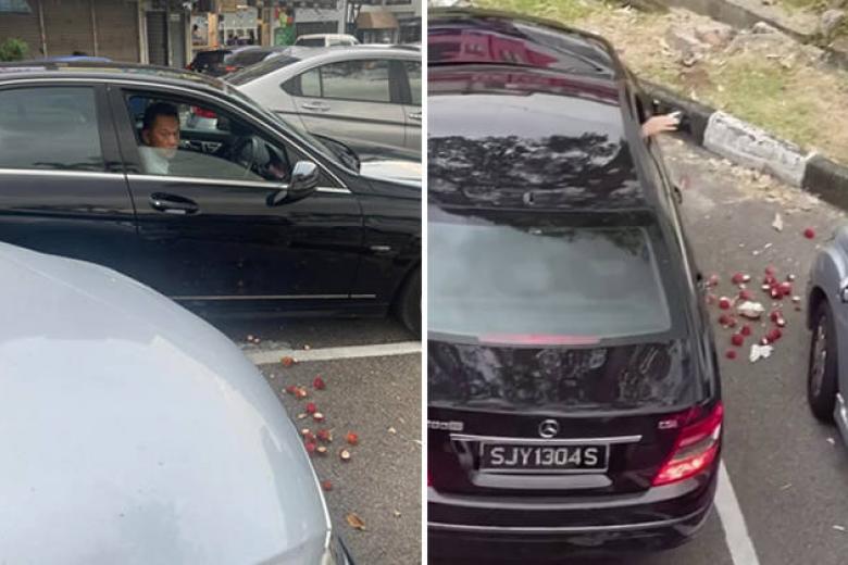 S'pore Mercedes-Benz driver litters JB road with rambutan peels: 'So shameful'